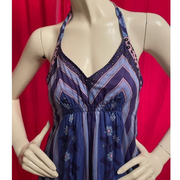 Twelfth Street by Cynthia Vincent Silk Scarf Halter Dress Small - Picture 3 of 8